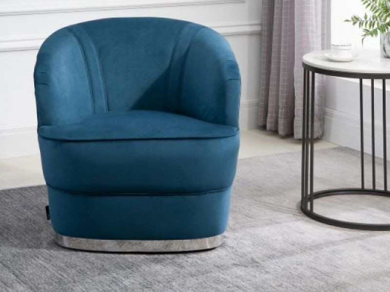 Birlea Cleo Accent Chair In Midnight Blue Fabric