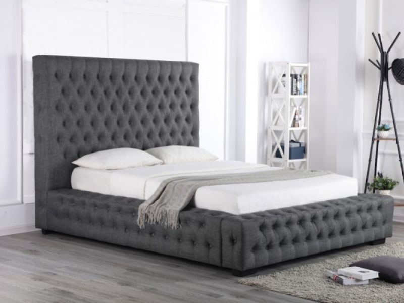 Emporia Stamford 6ft Super Kingsize Grey Fabric Ottoman Bed
