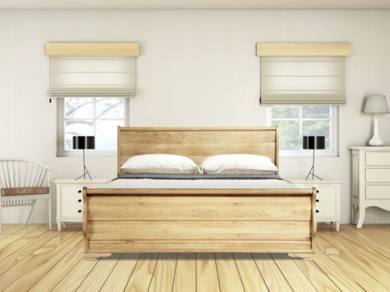 Emporia Windsor 6ft Super Kingsize Oak Ottoman Sleigh Bed