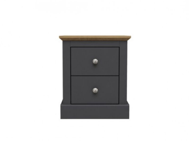 LPD Devon Charcoal Finish 2 Drawer Bedside