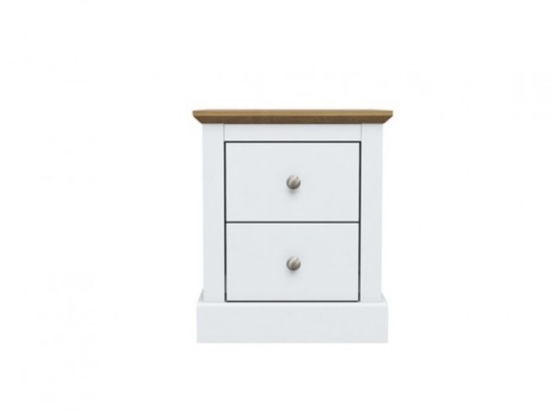 LPD Devon White Finish 2 Drawer Bedside