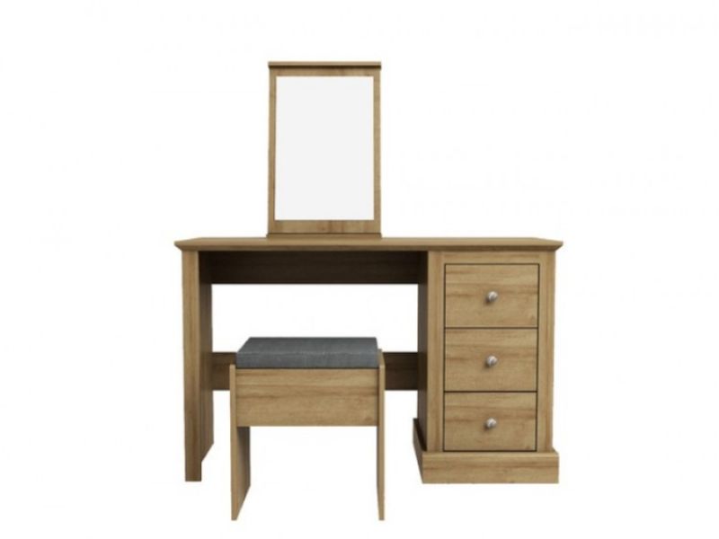 LPD Devon Oak Finish Dressing Table Set