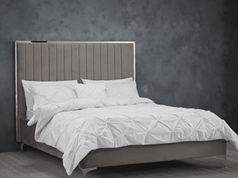 LPD Berkeley 4ft6 Double Mink Grey Fabric Bed Frame