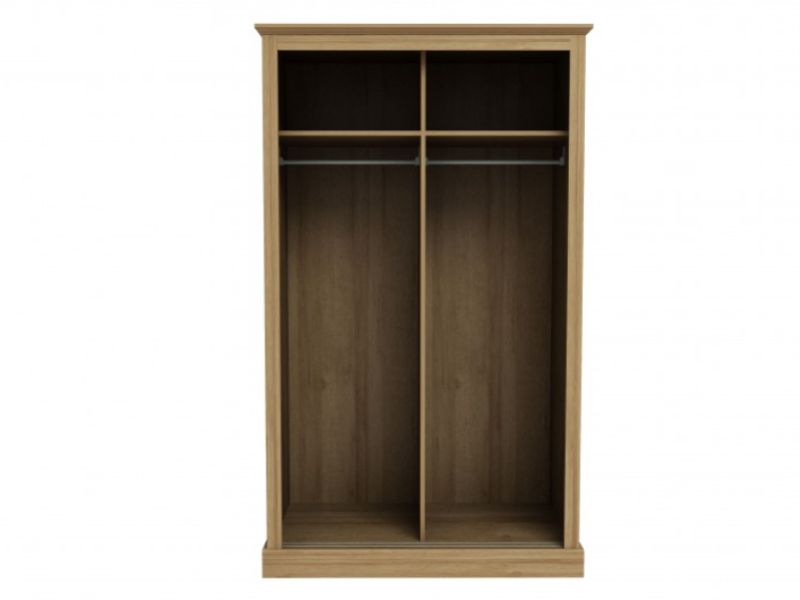 LPD Devon Oak Finish 2 Door Sliding Wardrobe With Mirror