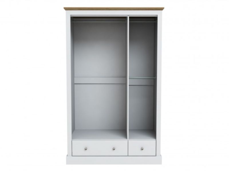 LPD Devon White Finish 3 Door 2 Drawer Wardrobe