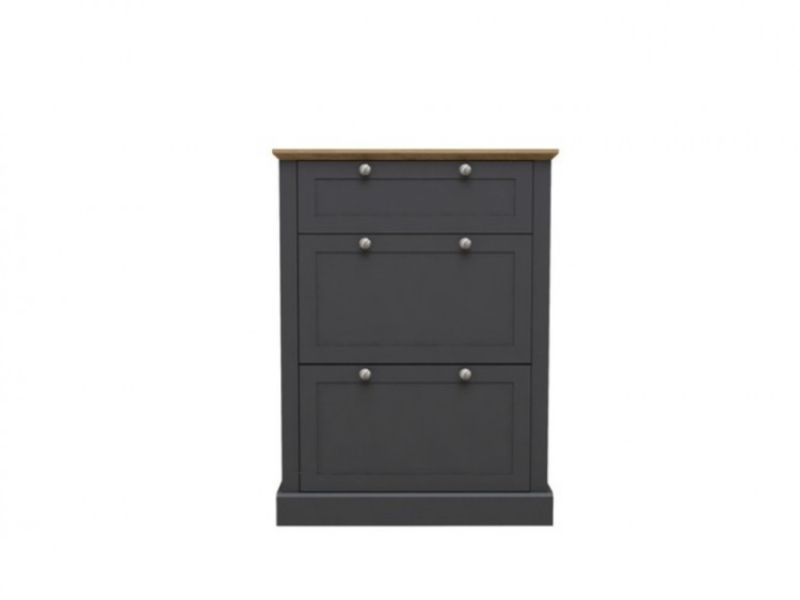 LPD Devon Charcoal Finish Shoe Cabinet