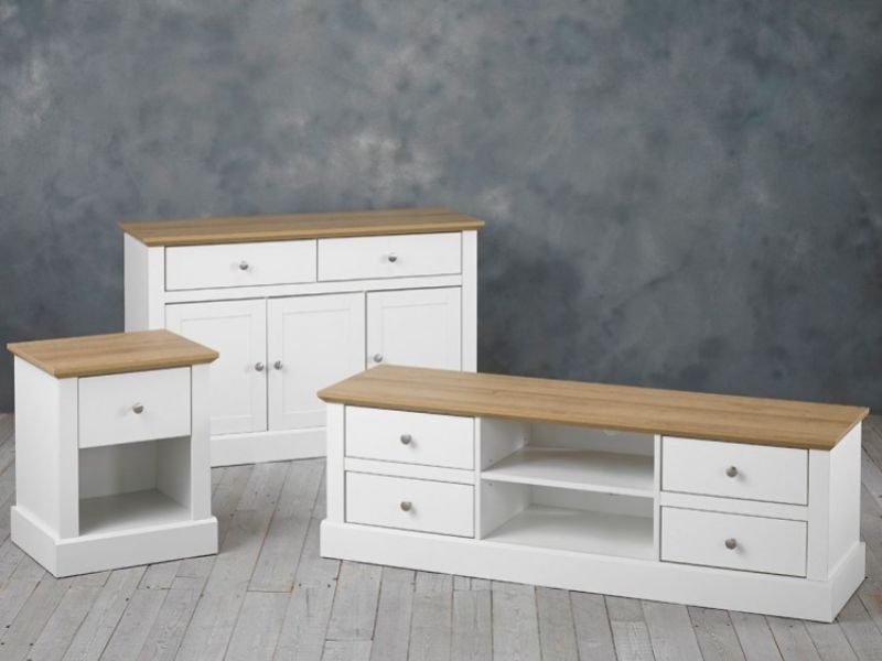 LPD Devon White And Oak Finish Sideboard