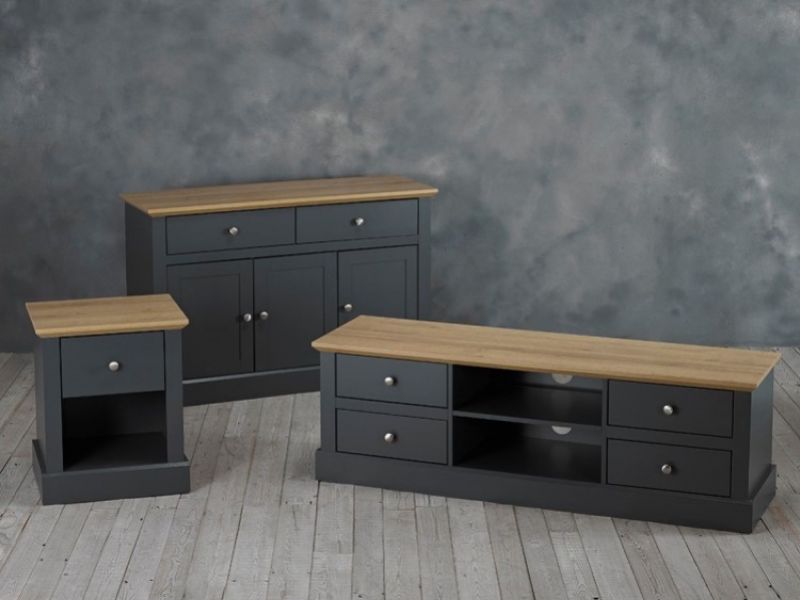 LPD Devon Charcoal And Oak Finish Sideboard