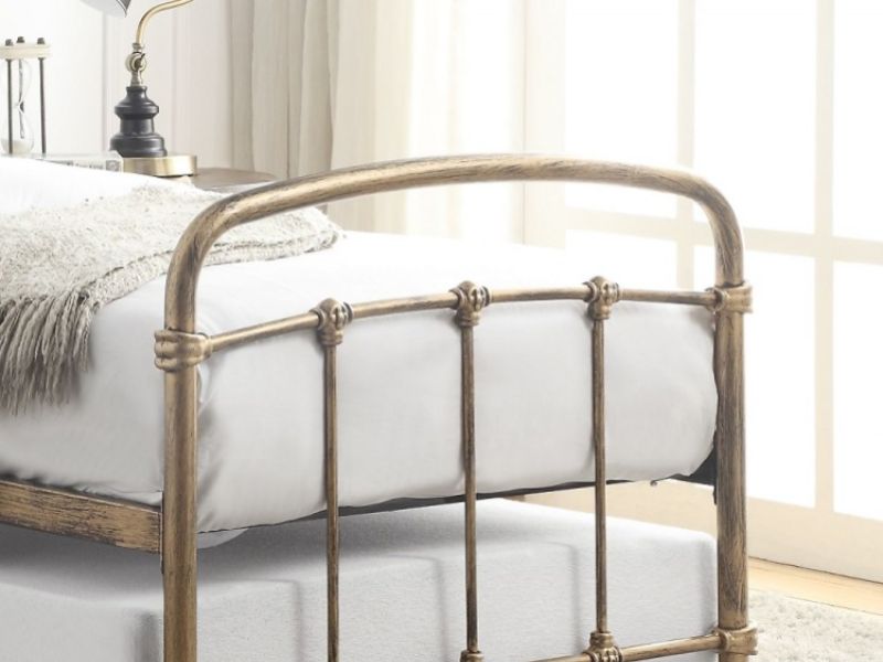 Flintshire Mostyn 3ft Single Metal Guest Bed Frame In Antique Bronze