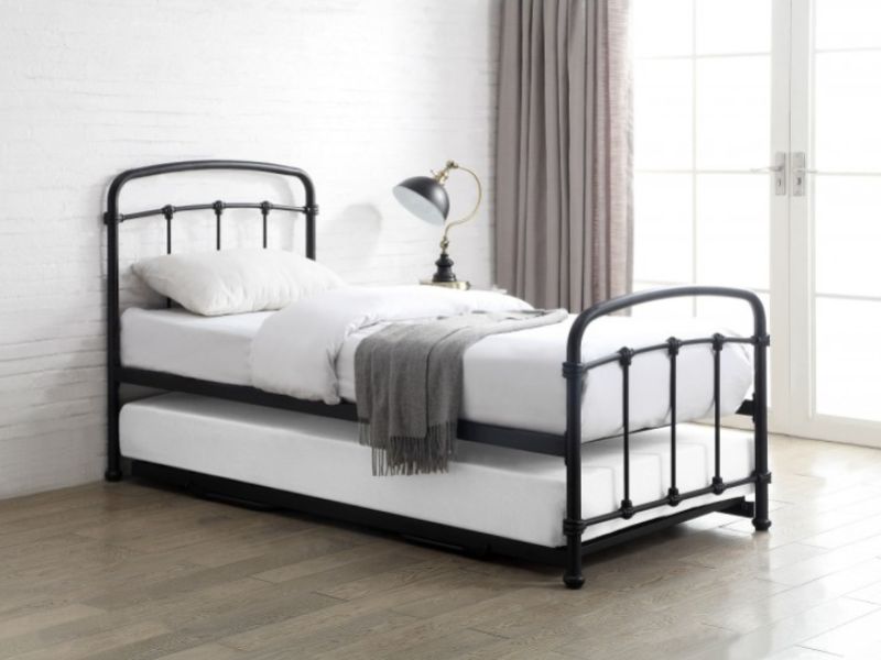 Flintshire Mostyn 3ft Single Metal Guest Bed Frame In Black