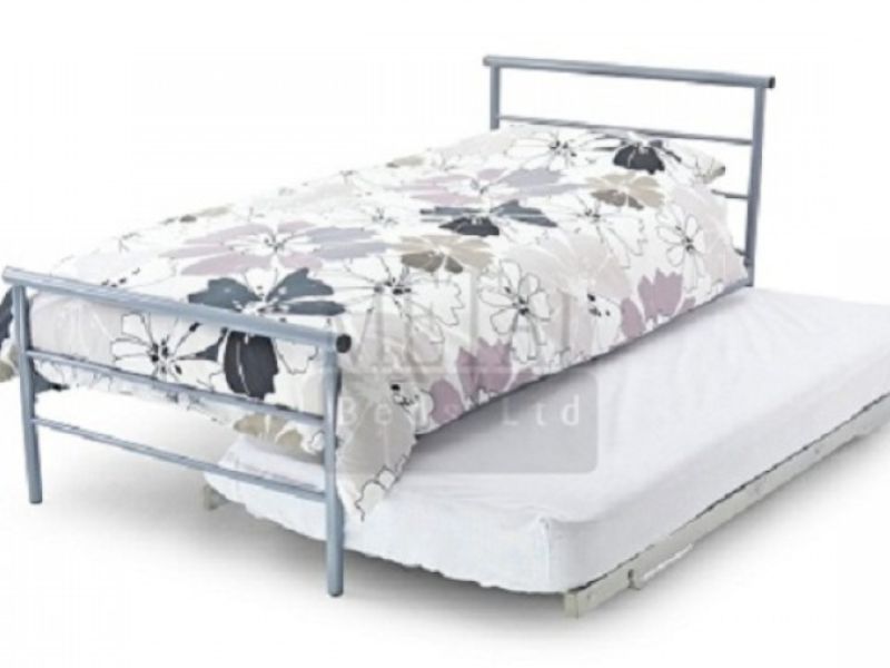 Metal Beds Guest Underbed 2ft6 75cm Small Single Silver Bed Frame