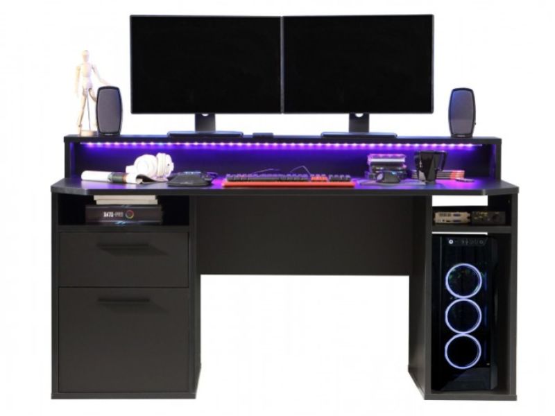 Flair Furnishings Power Z Gaming Desk In Black