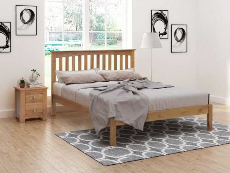 Flintshire Gladstone 4ft6 Double Solid Oak Wooden Bed