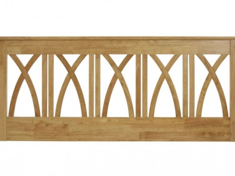 Serene Autumn 4ft6 Double Wooden Headboard In Honey Oak