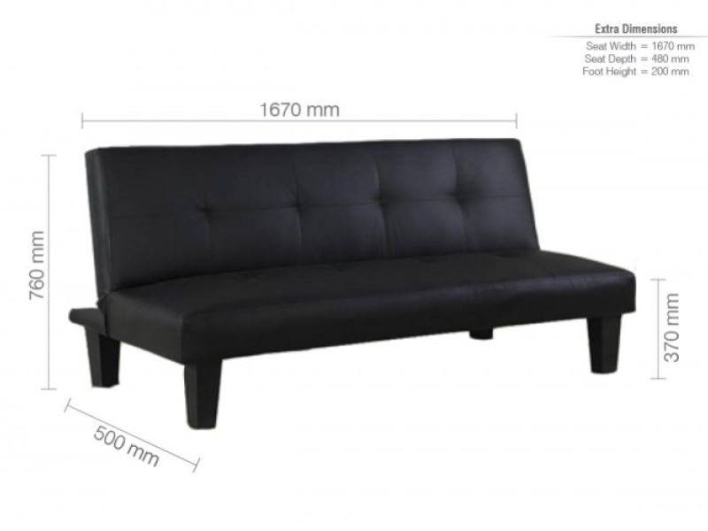 Birlea Franklin Black Faux Leather Sofa Bed