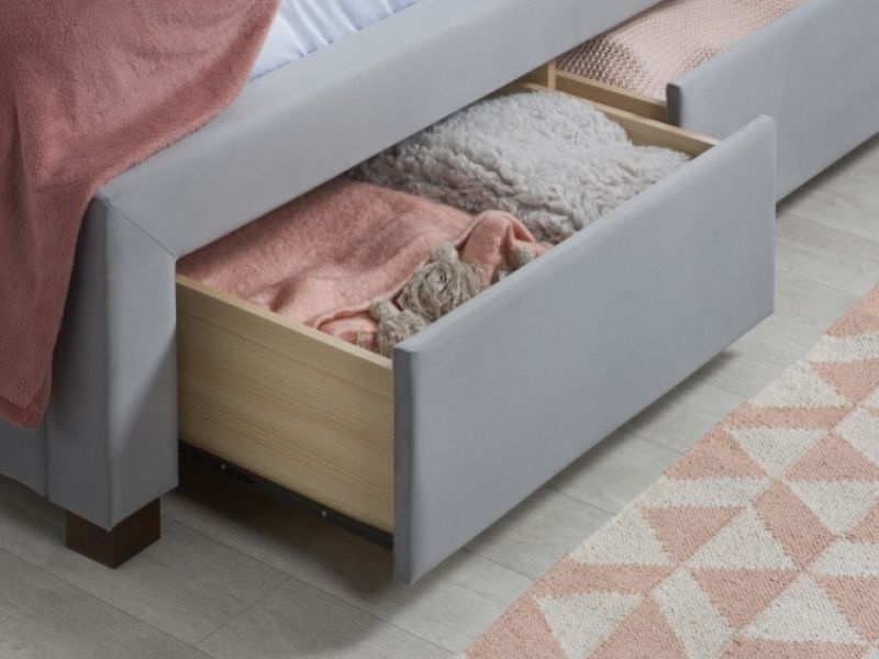 Birlea Woodbury 6ft Super Kingsize Grey Fabric Bed Frame With 4 Drawers