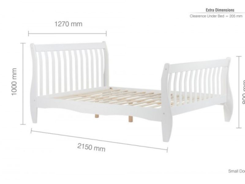 Birlea Belford 4ft Small Double White Wooden Bed Frame