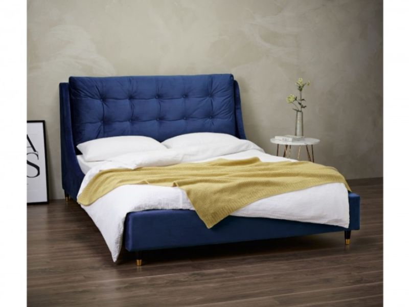 LPD Sloane 4ft6 Double Blue Fabric Bed Frame