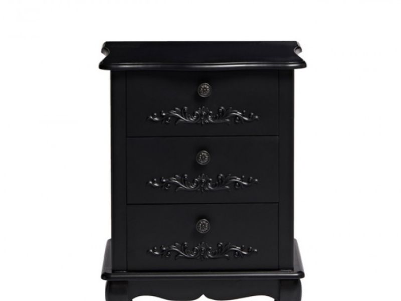 LPD Antoinette 3 Drawer Bedside Chest In Black