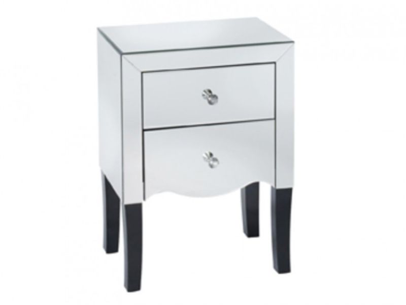 LPD Valentina Mirrored 2 Drawer Bedside