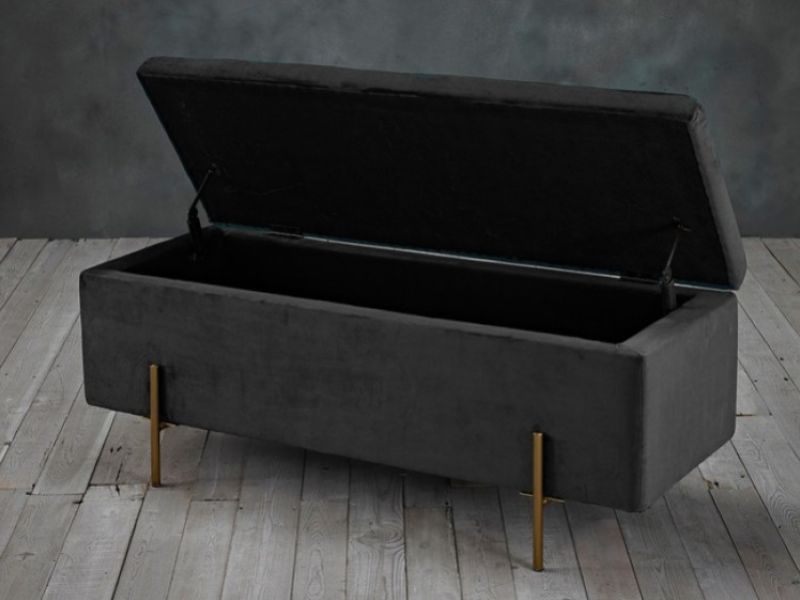 LPD Lola Ottoman Storage Box In Grey