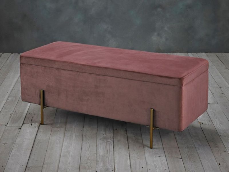 LPD Lola Ottoman Storage Box In Pink