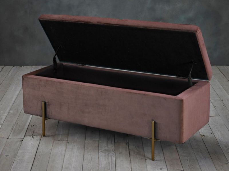 LPD Lola Ottoman Storage Box In Pink