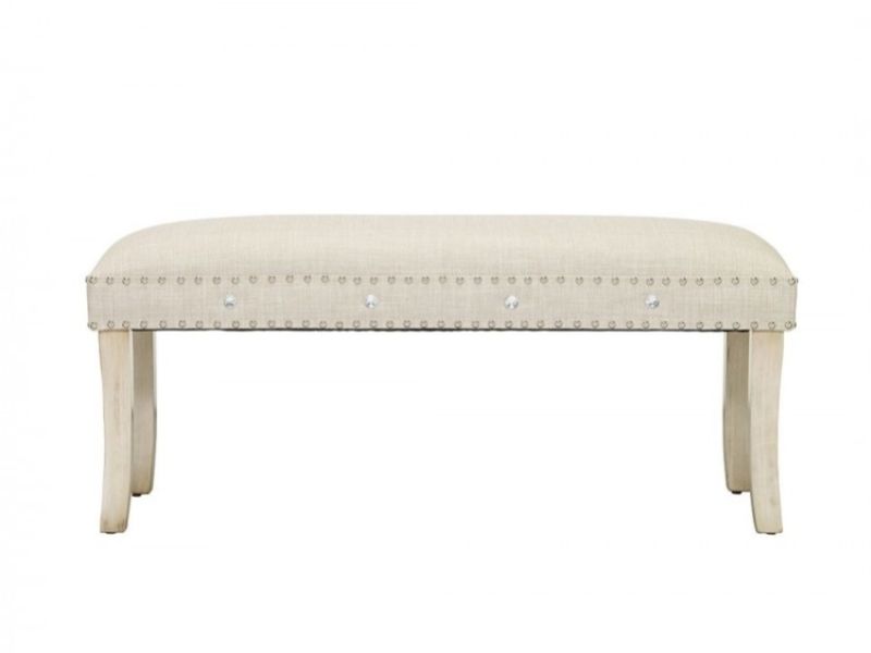 LPD Lyon Cream Fabric Bench