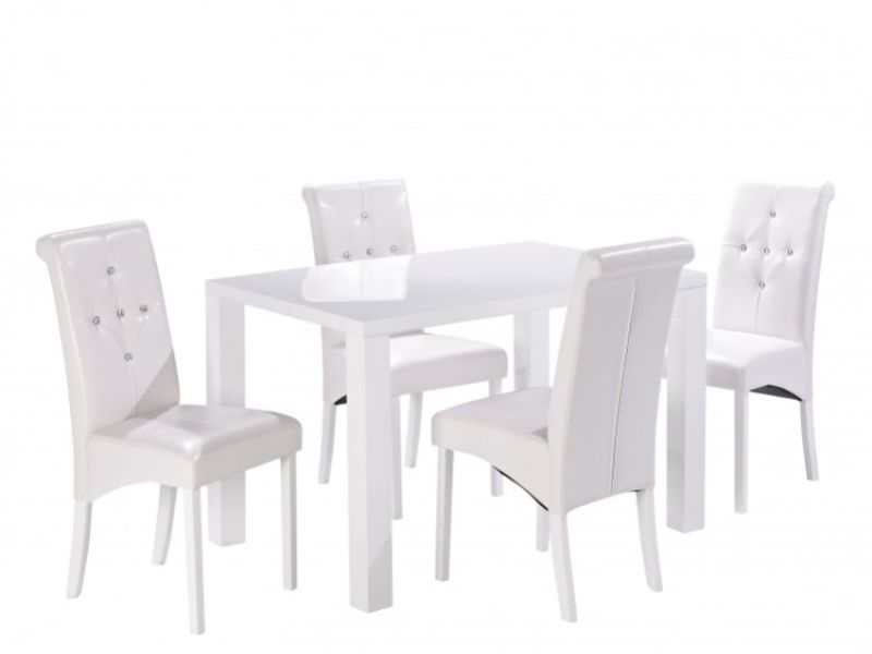 LPD Puro Medium Size Dining Table In White Gloss