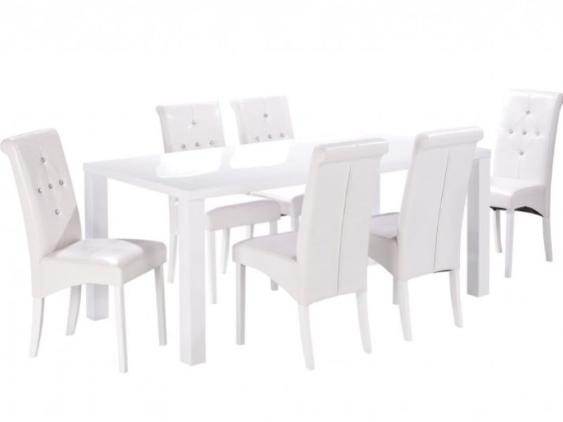 LPD Puro Large Size Dining Table In White Gloss
