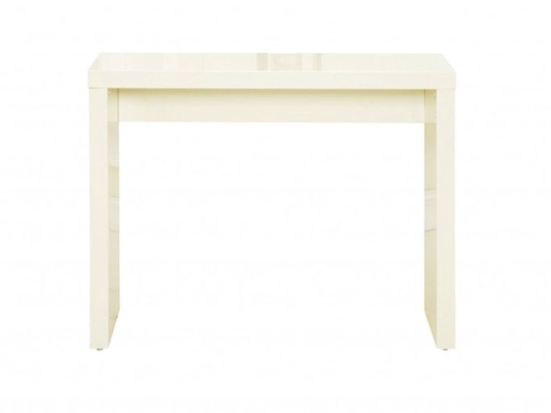 LPD Puro Console Table In Cream Gloss