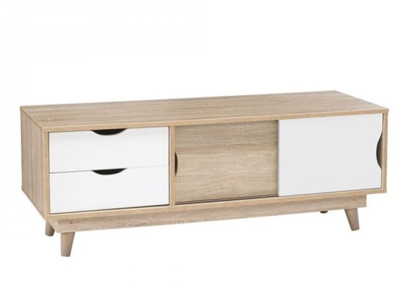 LPD Scandi TV Unit White And Oak Finish