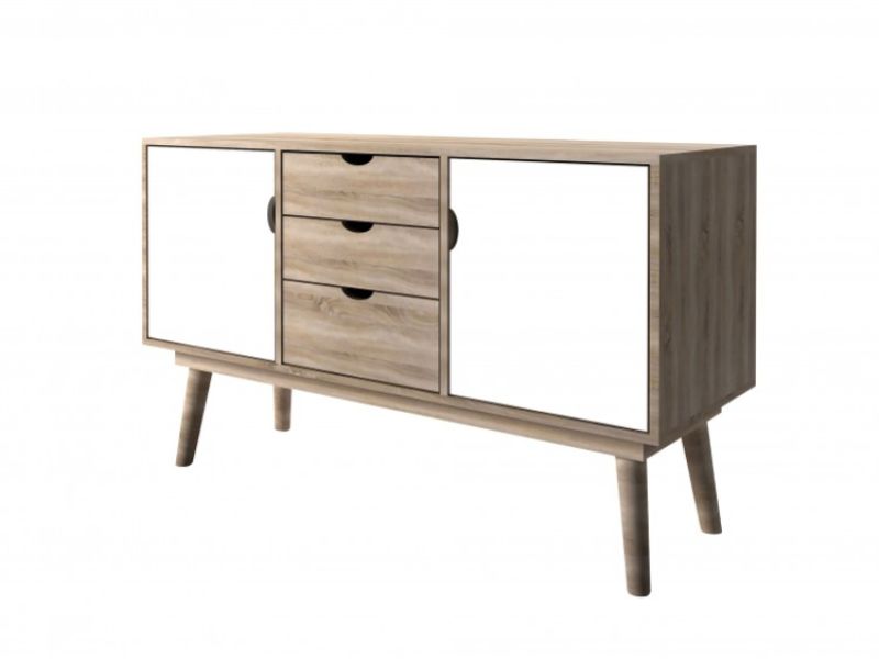 LPD Scandi Sideboard White And Oak Finish