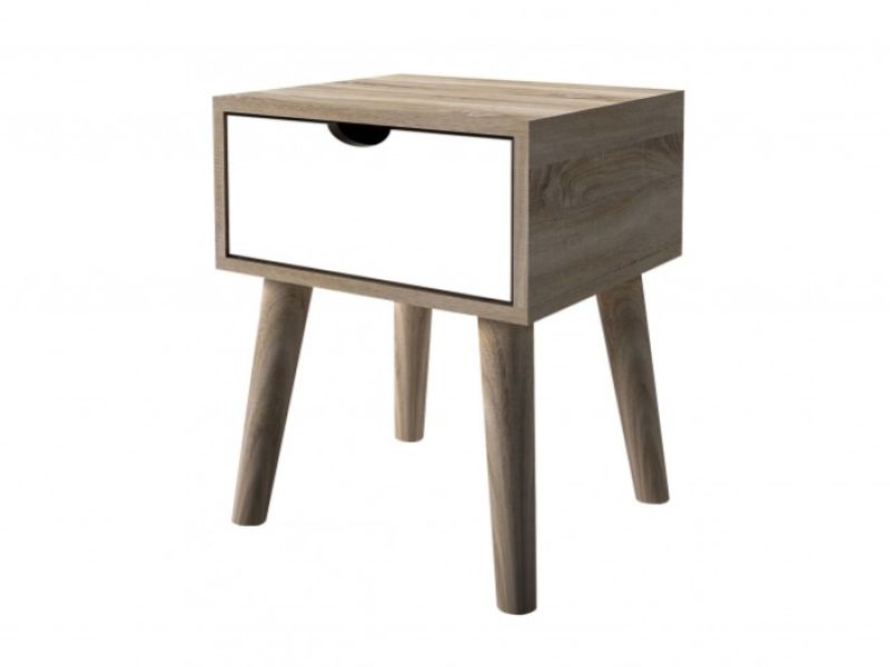 LPD Scandi Lamp Table White And Oak Finish