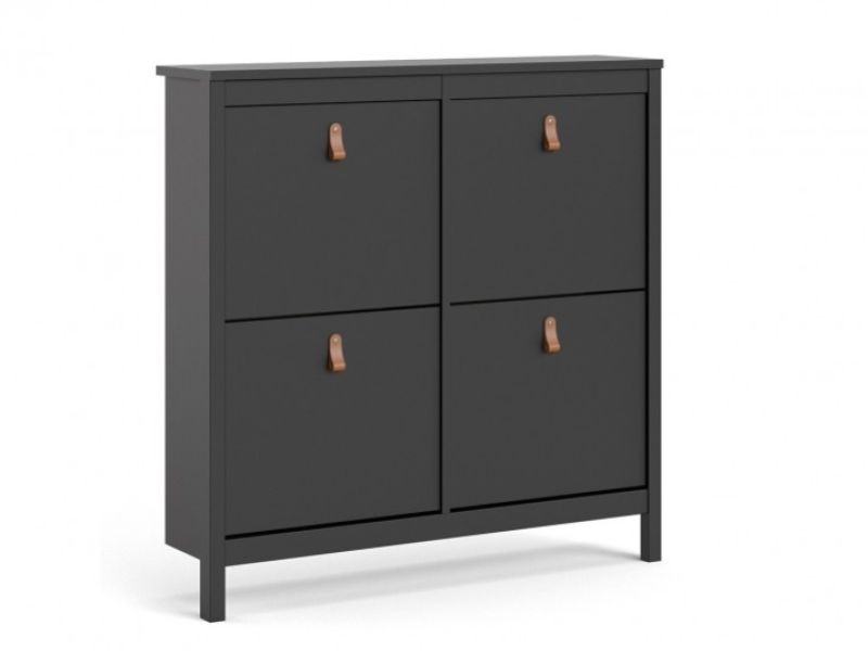 FTG Barcelona Shoe Cabinet In Matt Black