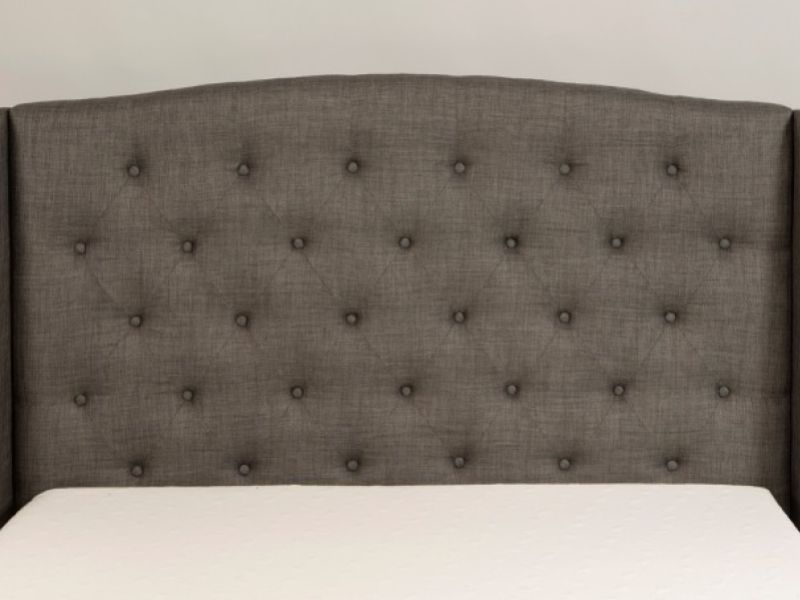 Emporia Mayfair 5ft Kingsize Grey Fabric Ottoman Bed