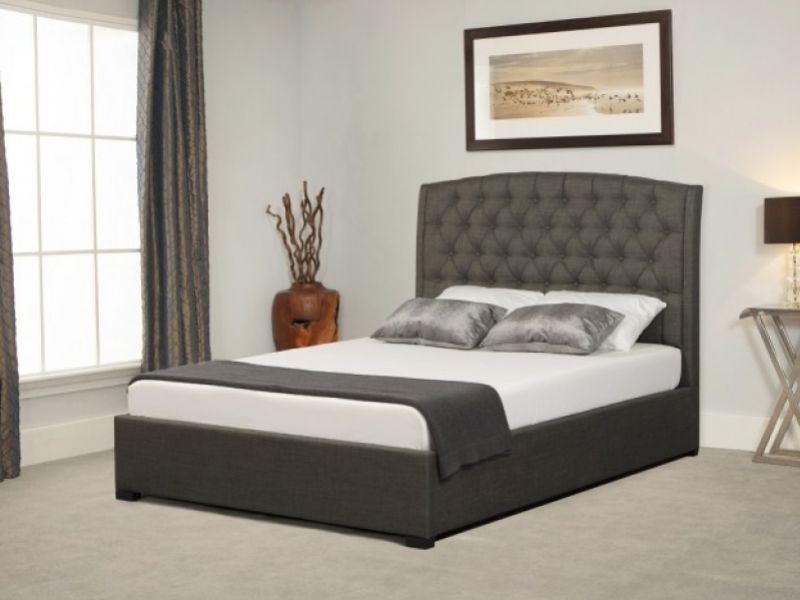 Emporia Lyndhurst 6ft Super Kingsize Grey Fabric Ottoman Bed