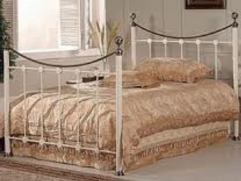 Metal Beds Oxford 5ft (150cm) King Size Ivory Bed Frame