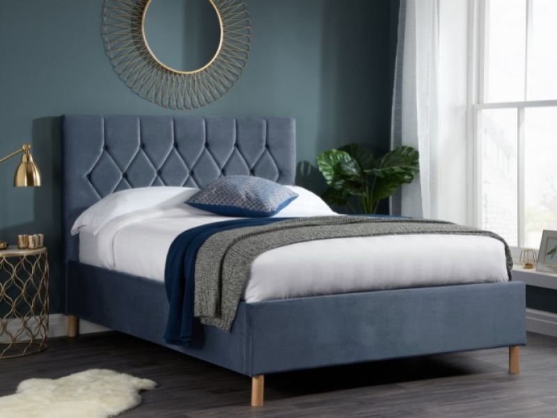 Birlea Loxley 4ft6 Double Grey Fabric Ottoman Storage Bed Frame