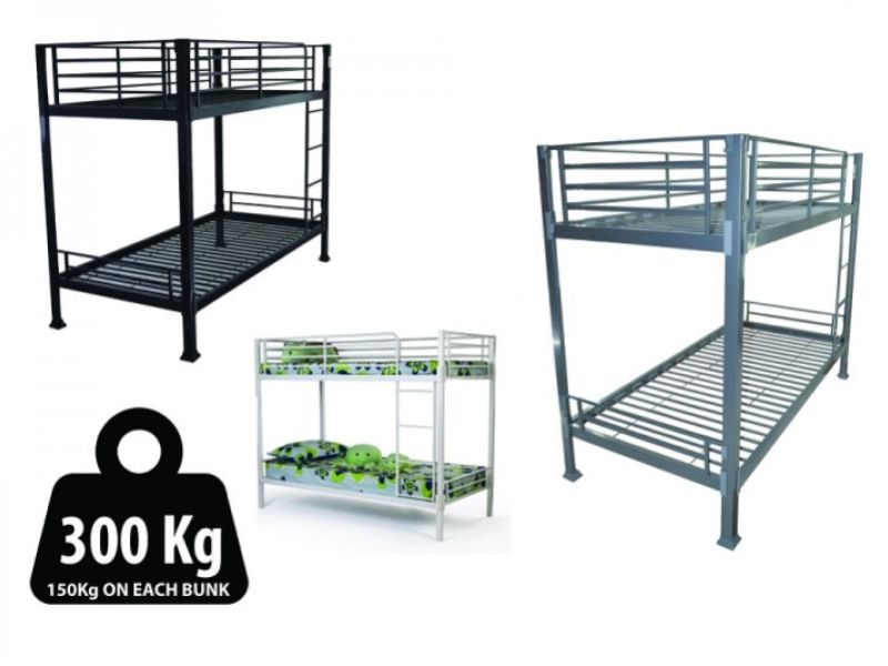 Metal Beds 2ft6 Small Single Silver Metal No Bolt Bunk Bed