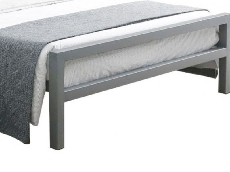 Grey metal on sale bed frame double