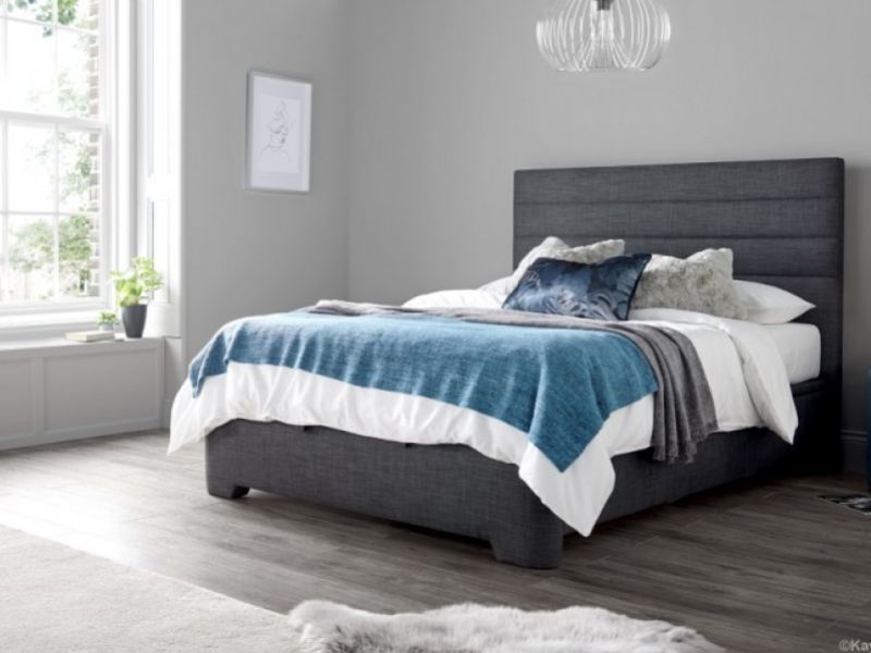 Kaydian Appleby 4ft6 Double Slate Grey Fabric Ottoman Storage Bed