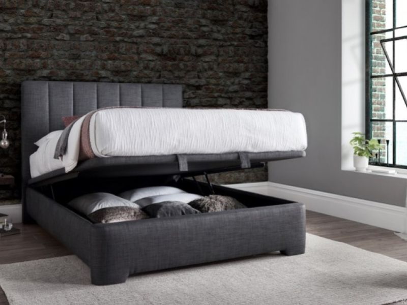 Kaydian Medburn 5ft Kingsize Slate Grey Fabric Ottoman Storage Bed