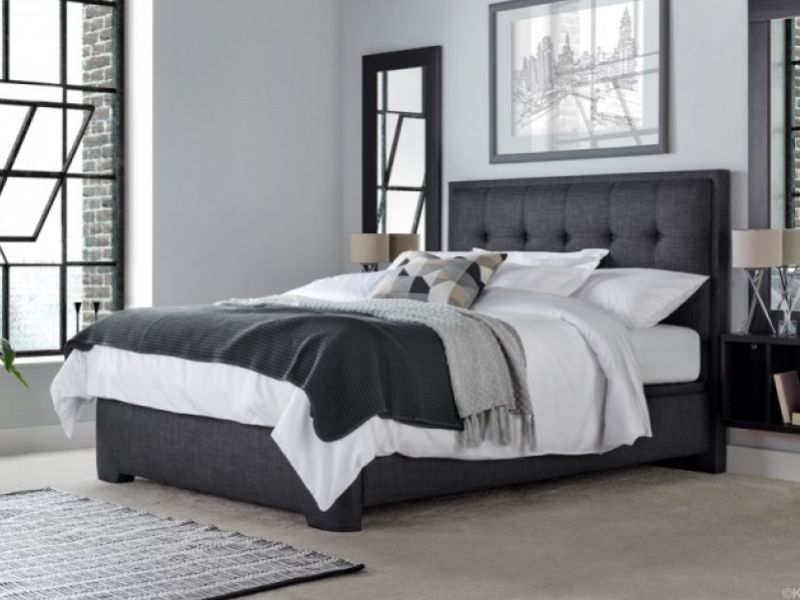 Kaydian Falstone 4ft6 Double Slate Grey Fabric Ottoman Storage Bed