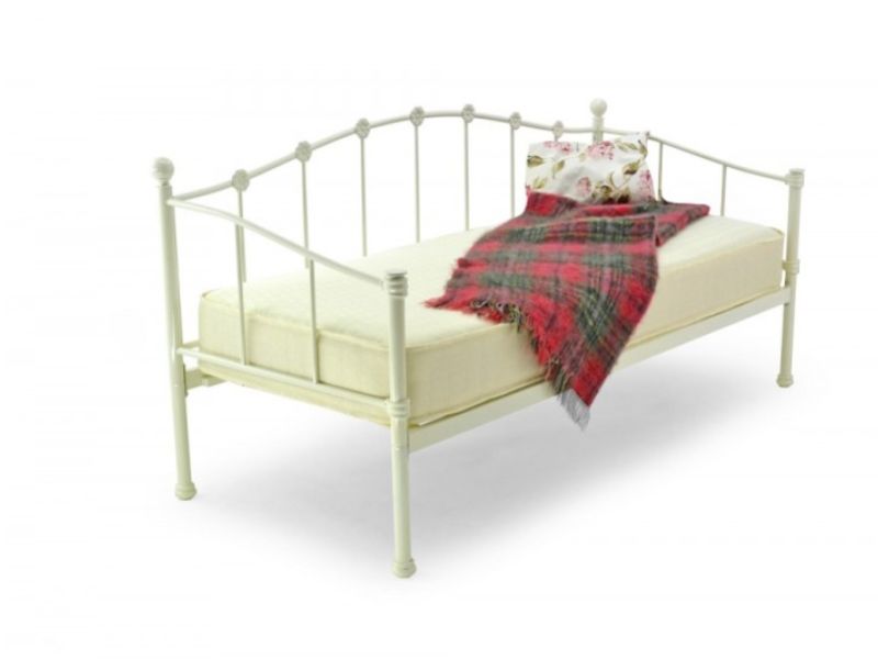 Metal Beds Paris 3ft (90cm) Single White Metal Day Bed