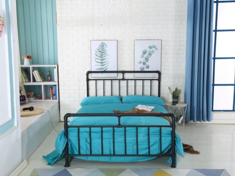 Metal Beds Pippa 4ft6 Double Black Metal Bed Frame