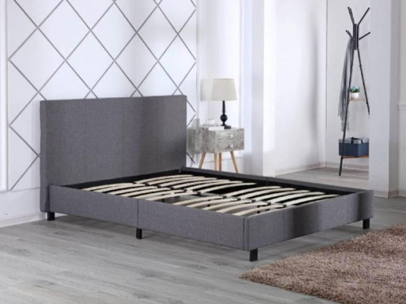 Metal Beds New York 4ft6 Double Grey Fabric Bed Frame