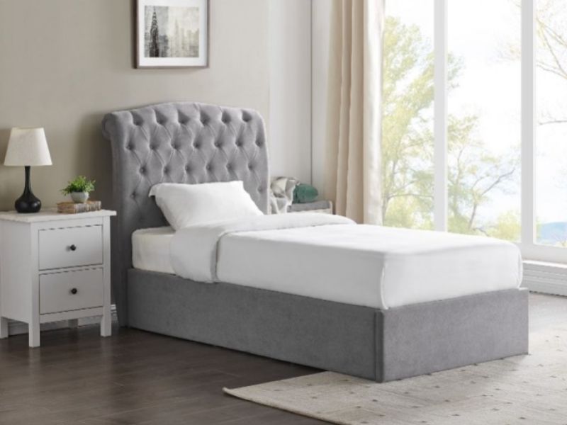 Limelight Rosa 3ft Single Light Grey Fabric Ottoman Bed Frame