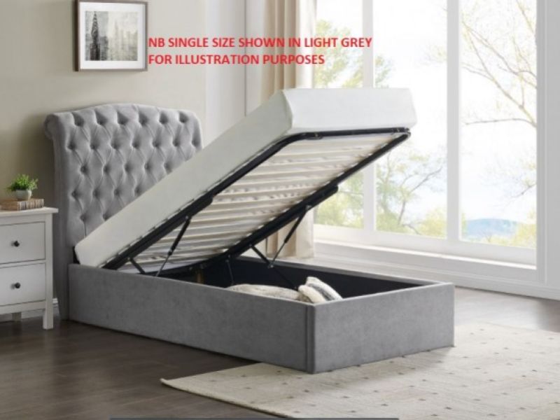 Limelight Rosa 5ft Kingsize Light Grey Fabric Ottoman Bed Frame