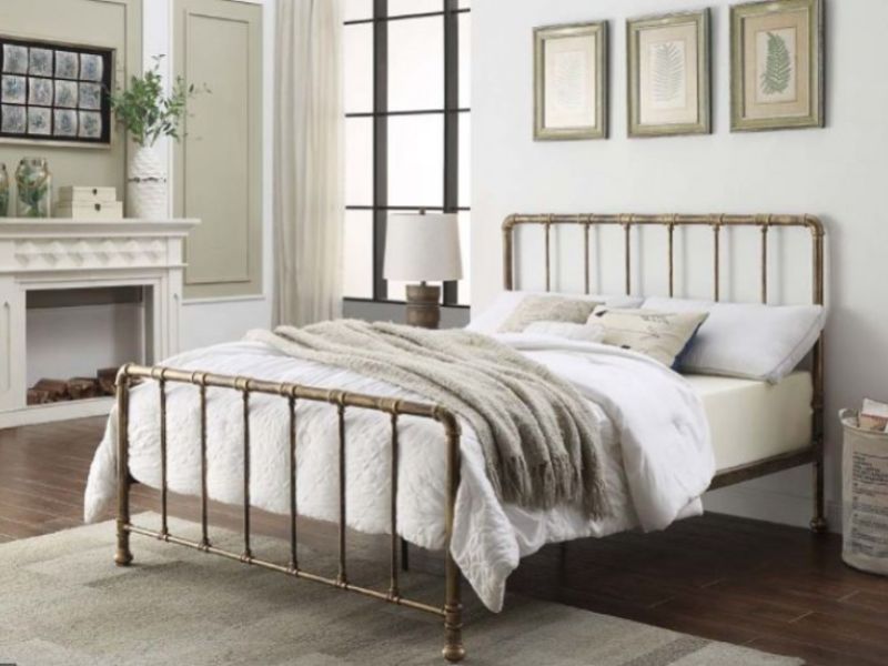 Flintshire Kinnerton 4ft6 Double Antique Bronze Finish Metal Bed Frame